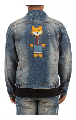 MEN AKOO BLUE   RUN ALONE DENIM JACKET